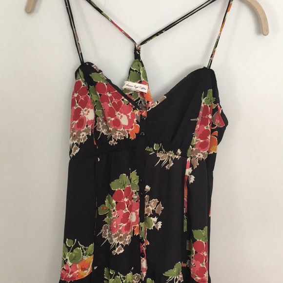 Black Floral Empire Waist  Sundress - Picture 3 of 6